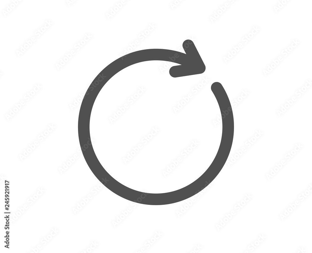 Poster refresh icon. rotation arrow sign. reset or reload symbol. quality design element. classic style ico