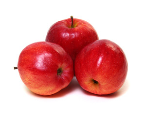Red apple on white