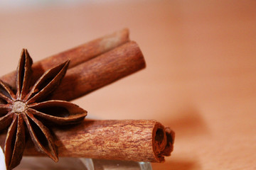 Christmas smell: ragrant cinnamon sticks with anise star 
