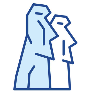 Moai, Steintatuen auf den Osterisneln Vector Icon Illustration