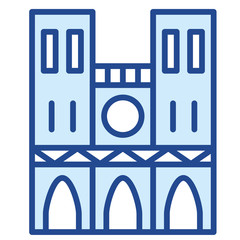 Kathedrale Notre-Dame de Paris, Frankreich Vector Icon Illustration