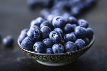 Juicy and fresh blueberries on a beautiful background