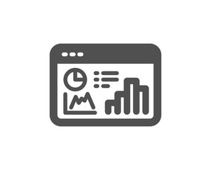 Seo statistics icon. Search engine optimization sign. Analytics chart symbol. Quality design element. Classic style icon. Vector