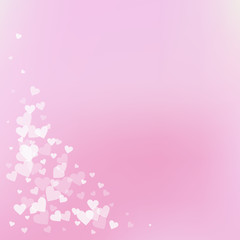 White heart love confettis. Valentine's day corner