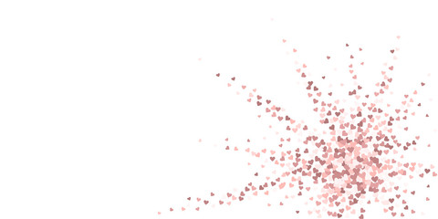 Pink heart love confettis. Valentine's day explosi