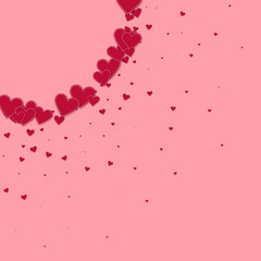 Red heart love confettis. Valentine's day corner n