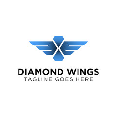 Obraz premium Diamond Wings Logo Design Inspiration