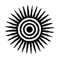 Sun icon. Sun symbol for design. Vector and illustration print.