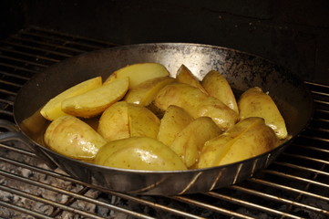 Delicious handmade french fries on plate