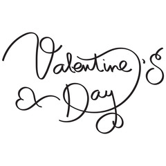 Fototapeta na wymiar Valentine's Day Holiday Hand Lettering Text Isolated On White Background. Vector Illustration.