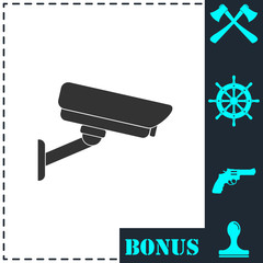 Surveillance Camera icon flat