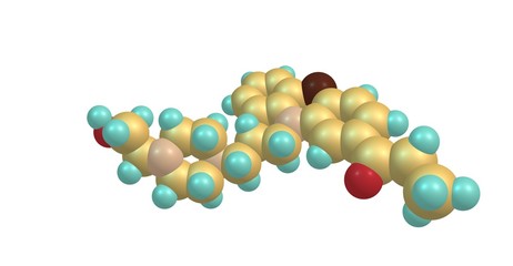 Carfenazine molecular structure isolated on white