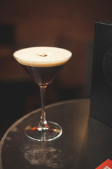 espresso martini with coffee beans
