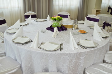 Table set for wedding receptio