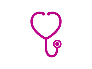 Stethoscope heart vector symbol