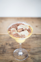 creamy cocktail on table