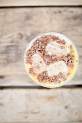 Creamy cocktail chocolate flake garnish