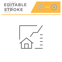 Real estate graph line icon