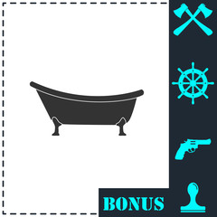 Bathtub icon flat