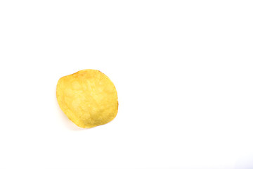 One potato chips isolated on white background.