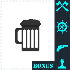 Beer icon flat