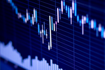 Forex market chart background, trading on currency stock Forex. - obrazy, fototapety, plakaty