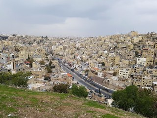 Obraz premium Aerial view of Amman houses the capital of Jordan 
