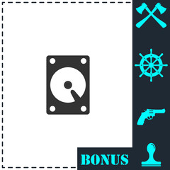 Hard drive icon flat