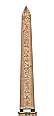 Obelisk of Theodosius (Dikilitas) with hieroglyphs in Sultanahmet Square, Istanbul, Turkey. Ancient Egyptian obelisk of Pharaoh Thutmose III. Filtered image. Isolated on white background - obrazy, fototapety, plakaty