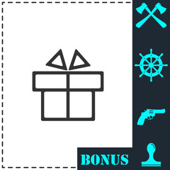 Gift box icon flat