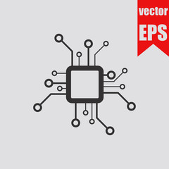 Cpu processor icon.Vector illustration.