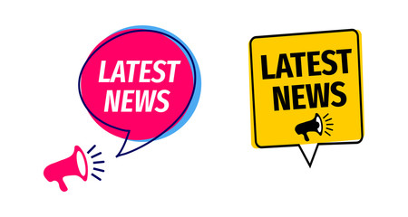 Latest news in message bubble with megaphone