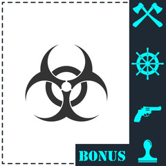 Biohazard icon flat