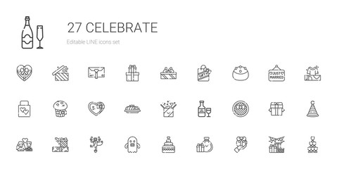 celebrate icons set