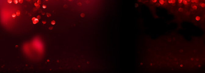 Dark background with red hearts