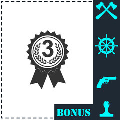 Award medals icon flat