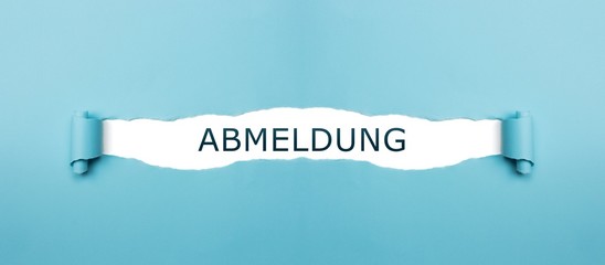 Abmeldung auf gerissenen Papier