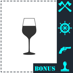Wineglass icon flat