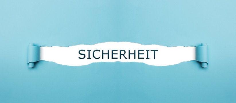 Sicherheit auf gerissenen Papier