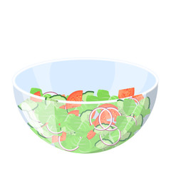 Greek salad in a plate. Organic healthy food