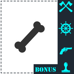 Dog Bone icon flat