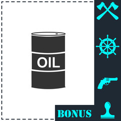 Barrel oil icon flat
