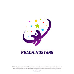 Reaching Stars Logo Design Concept Vector. Child Dream star logo. Colorful, Creative Symbol, Icon