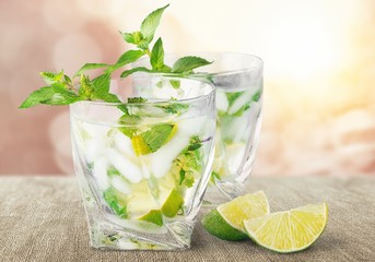 Fresh Mojito cocktail  on  background.