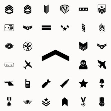 rank of private icon. Army icons universal set for web and mobile