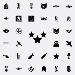 three stars icon. Army icons universal set for web and mobile