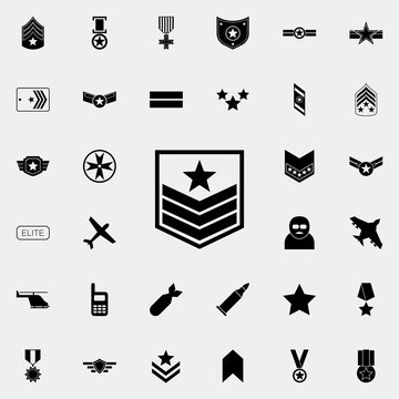 military badge on the sleeve icon. Army icons universal set for web and mobile