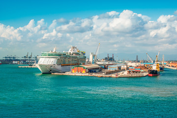 Italian cruise port, Livorno in Italy.