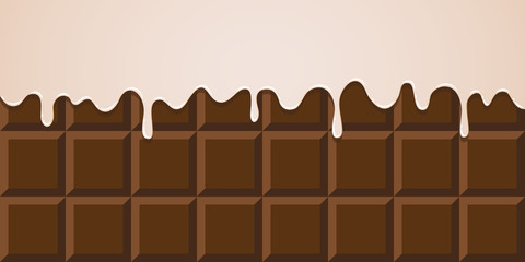 sugar glaze on chocolate bar sweet background vector illustration EPS10