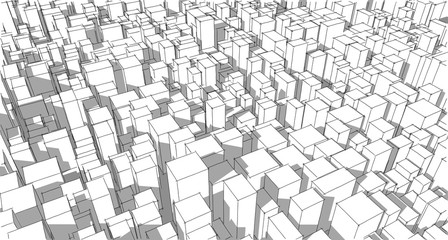 abstract background with 3D Building in the city